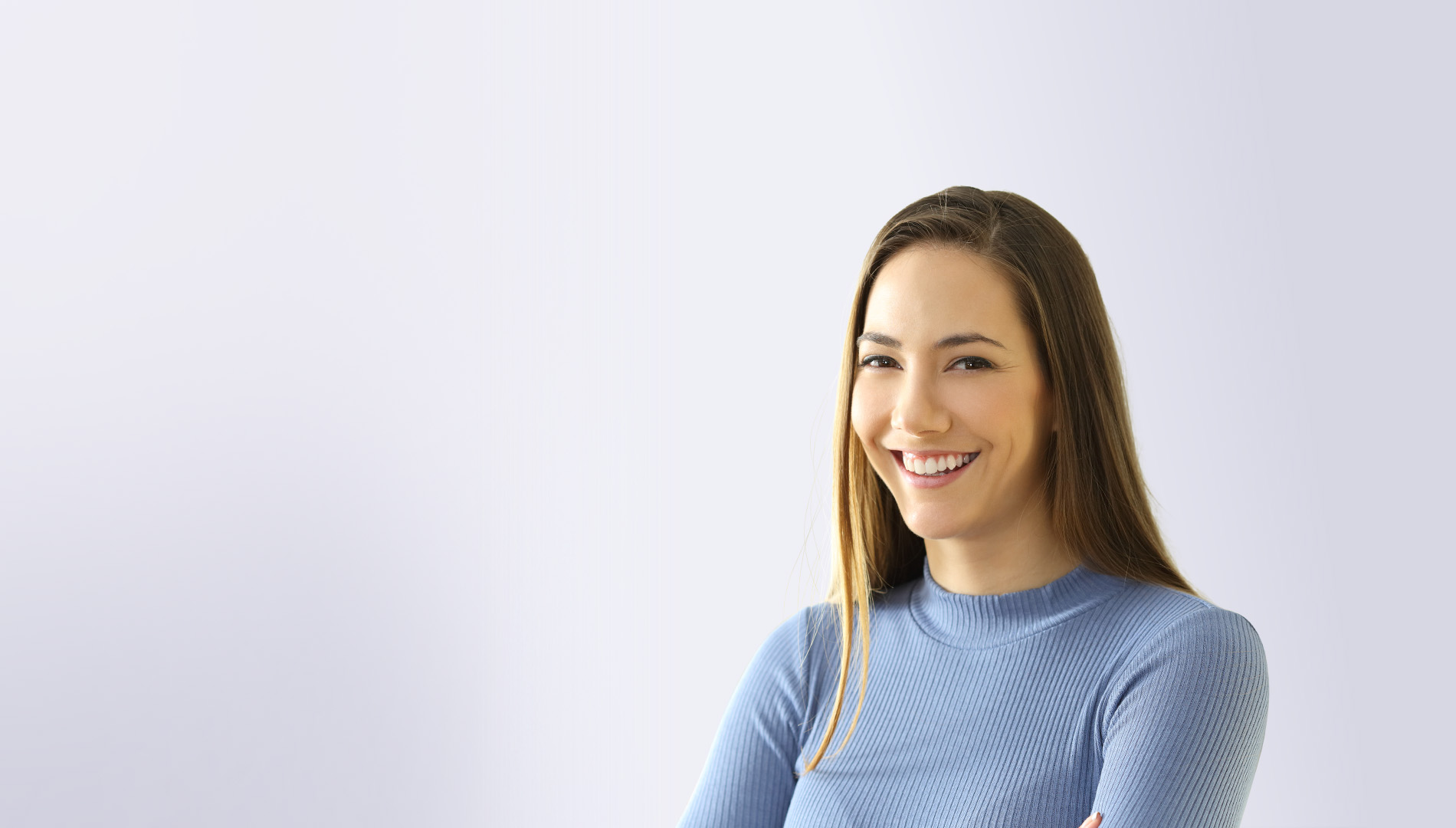 smiling young woman gums